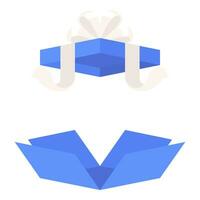 Blue gift box in flat design for using as banner vector