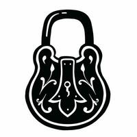 Door lock silhouette black, protection, vector illustration eps10