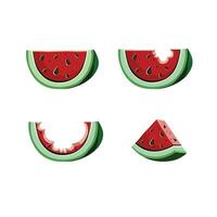 Set of colorful hand drawn watermelons with transparent background eps10 vector