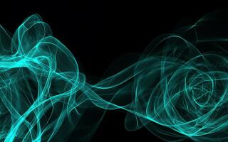 Dark abstract background with a glowing abstract waves photo