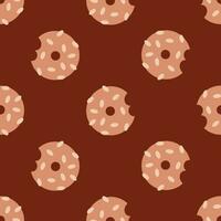 Bakery seamless pattern with donuts vector