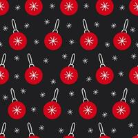 Seamless pattern with red Christmas balls vector