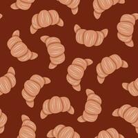 Bakery seamless pattern with Croissant vector