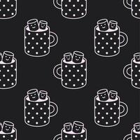 Seamless pattern with cups of cocoa vector