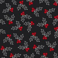 Seamless pattern with winter berries vector