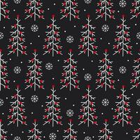 Seamless pattern with white Christmas tree vector