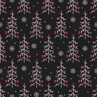 Seamless pattern with white Christmas tree vector