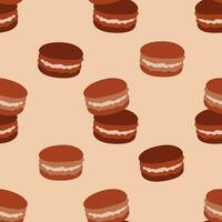 Bakery seamless pattern with macarons vector