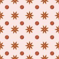 Seamless pattern with berries and cinnamon vector