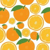 Full frame of fresh orange fruit slices seamless pattern background vector