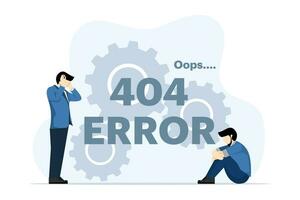 concepto de 404 error página o archivo no encontró. sitio web mantenimiento error, web página debajo construcción, para web página, bandera, presentación, social medios de comunicación, documento, tarjeta, póster, plano vector ilustración.