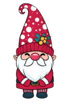 Cute Gnome Santa Claus in Christmas costume png