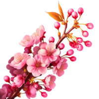 AI generated A clear backdrop featuring an exquisite Japanese Sakura branches png