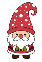 Cute Gnome Santa Claus in Christmas costume png