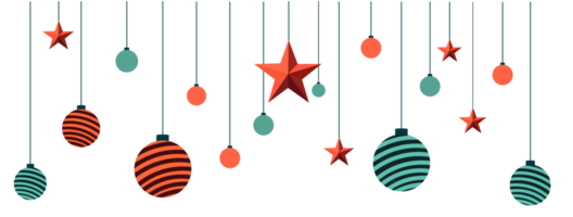 Kerstmis bal met ster hangende van top isoleren Aan PNG