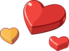 AI generated Colorful Heart Shape Chocolate Cartoon png