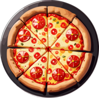 AI generated Pizza on Black Plate Image png