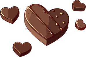 ai generado corazón forma chocolate dibujos animados png