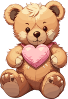 ai generato bello orsacchiotto orso con amore forma png