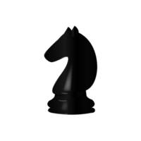 Isolated black knight chess piece png