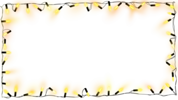 Frame with glowing light.Isolated lights png