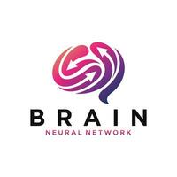 Abstract Creative Colorful Brain Logo Design Vector Template