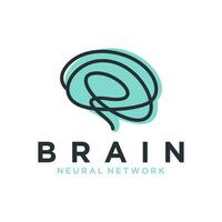 creative brain color logo. genius smart symbol design. abstract brain logo elements vector