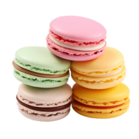 AI generated Assorted macarons arranged png