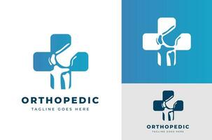 Knee Bone with Health Plus Symbol Design can be used for Clinics or Orthopedics. Design template vector