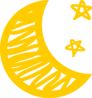 Crescent moon doodle icon png