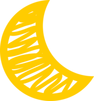 Crescent moon doodle icon png