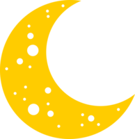 Yellow crescent moon icon png