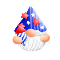 Cute Gnome 4th of July cartoon drawings, cute Gnome 4th of July clip art for other art designs. png