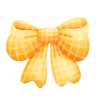 Yellow bow cartoon illustration with a grid pattern, Yellow bow clipart with a grid pattern for other art designs. png