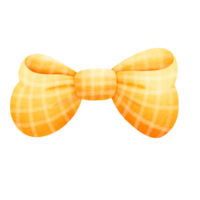 Yellow bow cartoon illustration with a grid pattern, Yellow bow clipart with a grid pattern for other art designs. png