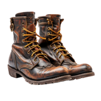 AI generated Stylish Pair of Brown and Black Boots Created With Generative AI Technology png