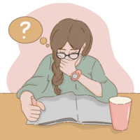 Illustration of a Student Reading a Book png