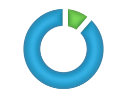 3d Circular Pie Chart 15 Percent on a transparent background png