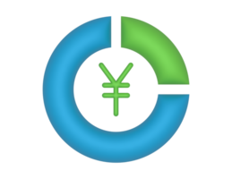 3d Circular Pie Chart And Yuan on a transparent background png