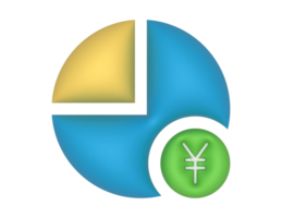 3d Pie Chart 75 Percent And Yuan on a transparent background png