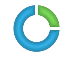 3d circular torta gráfico 25 por cento em uma transparente fundo png