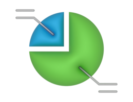 3d paj Diagram 75 procent och statistik på en transparent bakgrund png