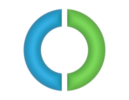 3d circulaire tarte graphique 50 pour cent sur une transparent Contexte png