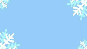 Light Blue Christmas Delight Blank Horizontal Looping Animation Video Background With Snowflakes Border