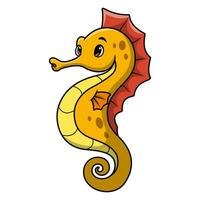 Cute seahorse cartoon on white background vector