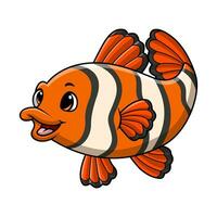 Cute clown fish cartoon on white background vector