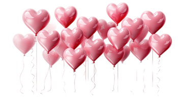 ai generiert Herz Luftballons, Liebe Luft Luftballons, romantisch Schwimmer Clip Art, Valentinstag Dekor, herzförmig Schlauchboote, Ballon Bündel, transparent Ballon png