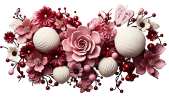 AI generated Romantic Accents, Valentine's Day Decorative Ornaments, Heart-themed Enhancements, Valentine's day background, flowers, card, design png