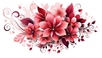 ai generiert romantisch Akzente, Valentinstag Tag dekorativ Ornamente, Herz-Thema Verbesserungen, Valentinstag Tag Hintergrund, Blumen, Karte, Design png