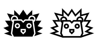 hedgehog icon, sign, or symbol in glyph and line style isolated on transparent background. Vector illustration
